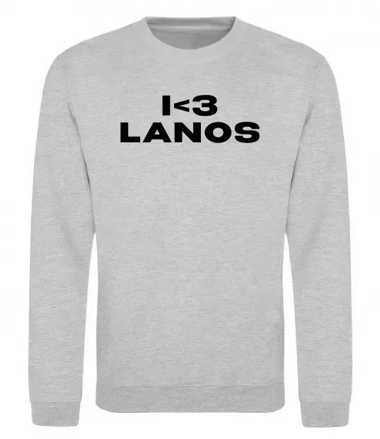 Свитшот I <3 Lanos Серый меланж фото