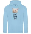 Жіноча толстовка (худі) Can`t hear you cat Блакитний фото