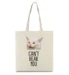 Эко-сумка Can`t hear you cat Бежевый фото
