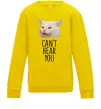 Детский Свитшот Can`t hear you cat Солнечно желтый фото