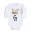 Детский боди Can`t hear you cat Белый фото