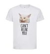 Детская футболка Can`t hear you cat Белый фото