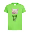 Детская футболка Can`t hear you cat Лаймовый фото