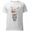 Чоловіча преміум футболка Can`t hear you cat Білий фото