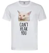 Чоловіча футболка Can`t hear you cat Білий Чоловіча футболка Can`t hear you cat Білий фото
