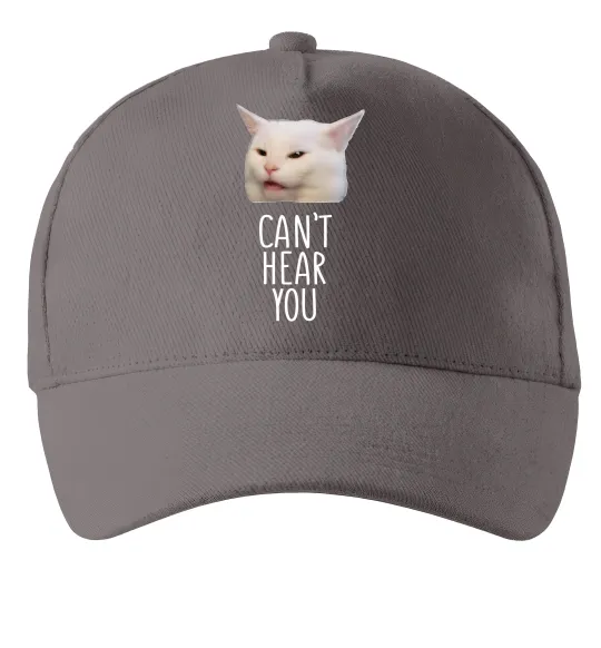 Кепка Can`t hear you cat Серый фото