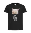 Детская футболка Can`t hear you cat Черный фото