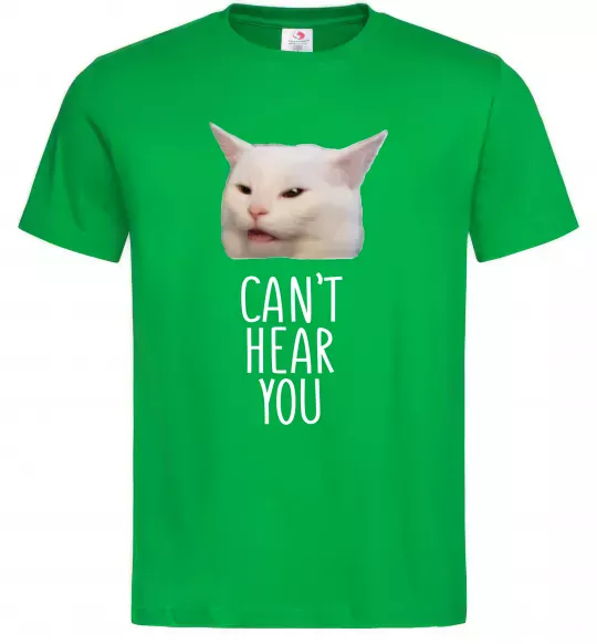Чоловіча футболка Can`t hear you cat Зелений фото