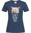 Жіноча футболка Can`t hear you cat Темно-синій фото