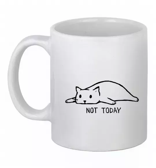 Чашка керамическая Not today cat Белый фото