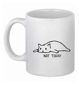 Чашка керамическая Not today cat
