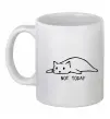Чашка керамическая Not today cat Белый фото