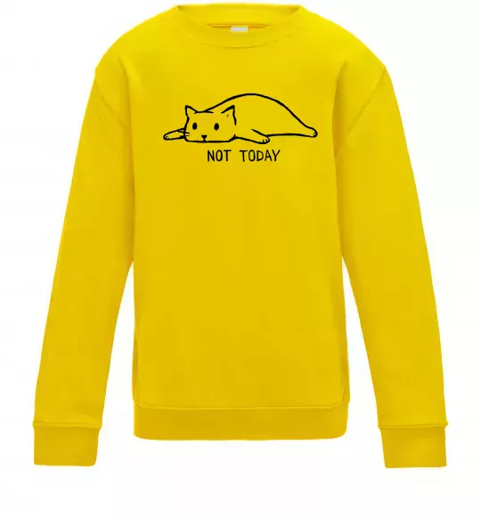 Детский Свитшот Not today cat Солнечно желтый фото