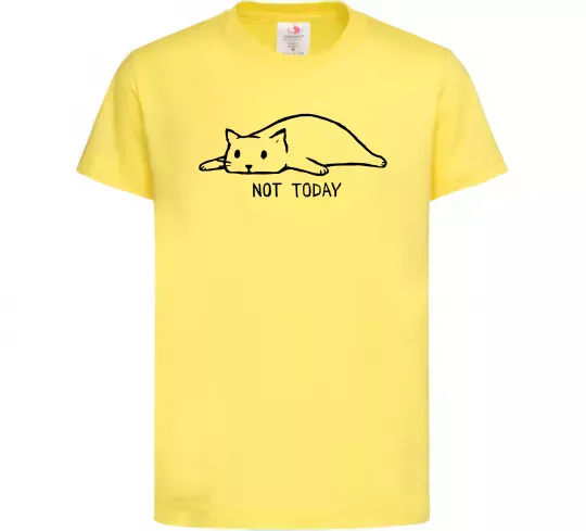 Детская футболка Not today cat Лимонный фото