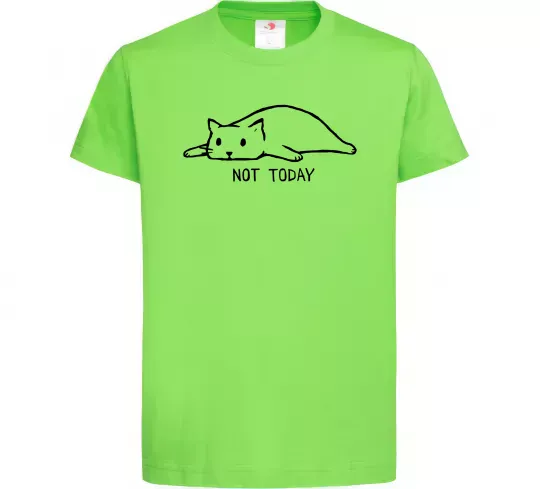 Детская футболка Not today cat Лаймовый фото