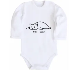 Детский боди Not today cat Белый фото