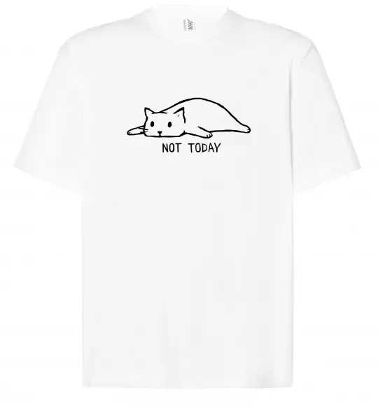 Футболка Оверсайз Not today cat Білий фото