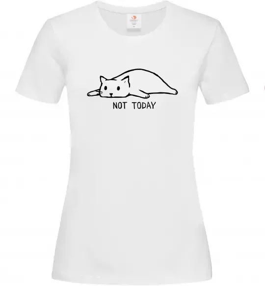 Женская футболка Not today cat Белый фото