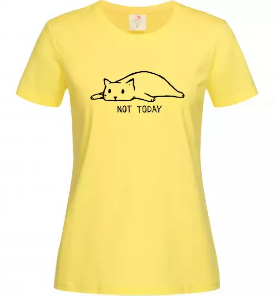 Женская футболка Not today cat Лимонный фото