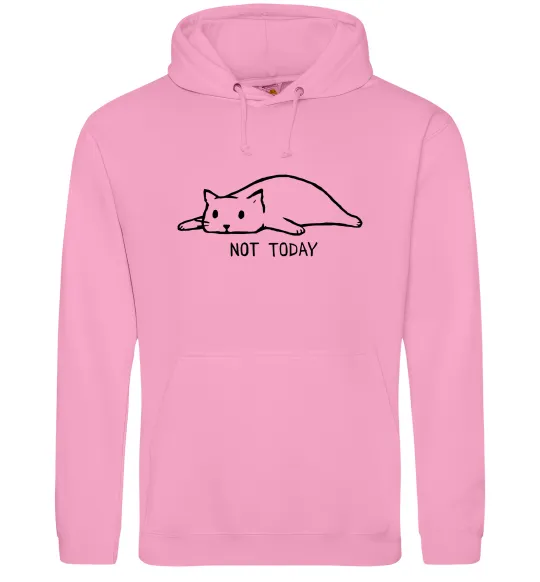 Мужская толстовка (худи) Not today cat Розовый фото