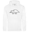 Женская толстовка (худи) Not today cat Белый фото