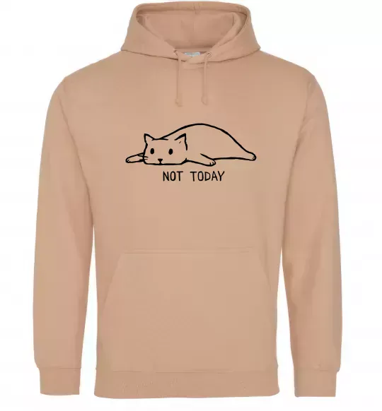 Женская толстовка (худи) Not today cat Песочный фото
