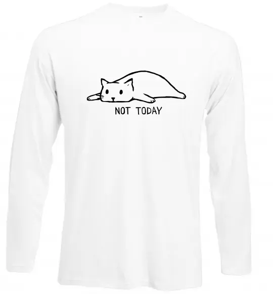 Лонгслів Not today cat Білий фото
