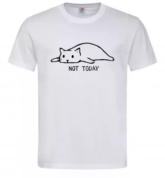 Чоловіча футболка Not today cat Білий фото