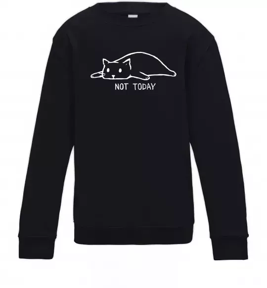 Детский Свитшот Not today cat Черный фото