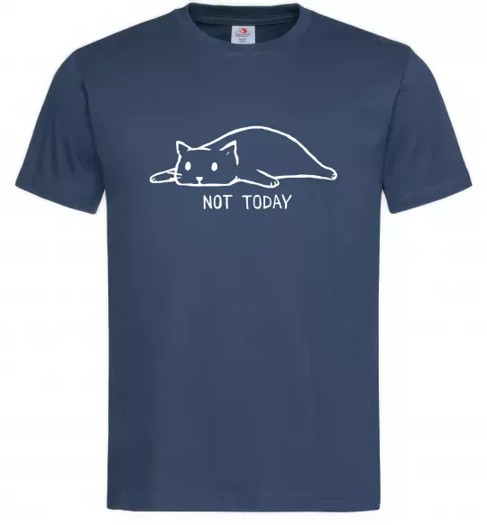Чоловіча футболка Not today cat Темно-синій фото