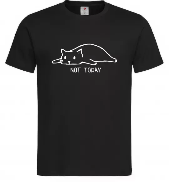 Чоловіча футболка Not today cat Чорний фото