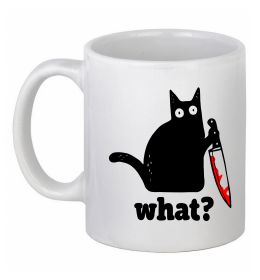 Чашка керамическая Cat with knife