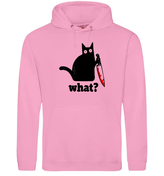 Чоловіча толстовка (худі) Cat with knife Рожевий фото
