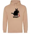 Мужская толстовка (худи) Cat with knife Песочный фото