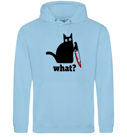 Чоловіча толстовка (худі) Cat with knife Блакитний фото