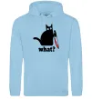 Чоловіча толстовка (худі) Cat with knife Блакитний фото