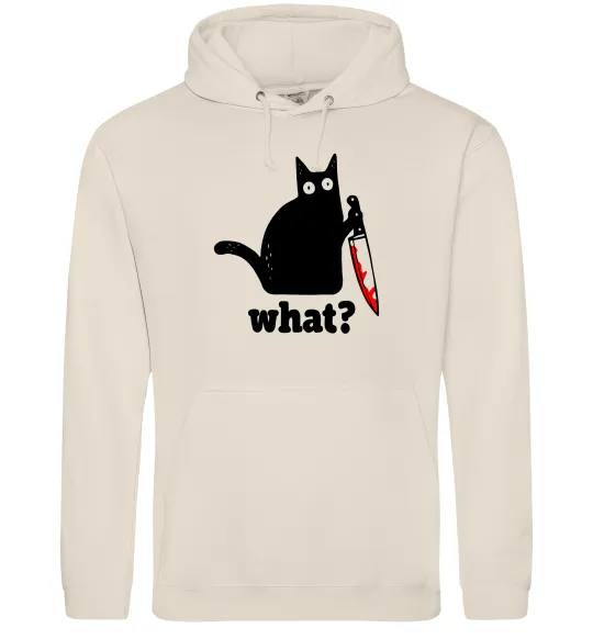 Мужская толстовка (худи) Cat with knife Таш фото