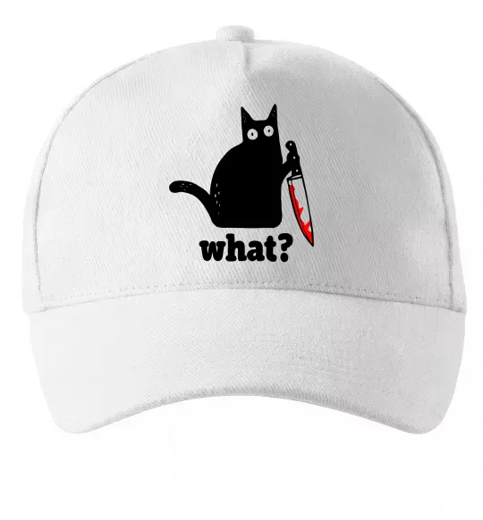 Кепка Cat with knife Білий фото