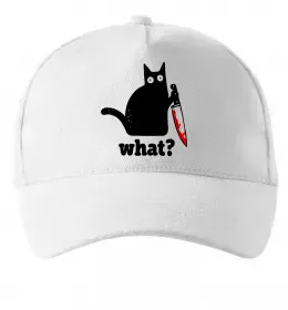 Кепка Cat with knife Білий фото