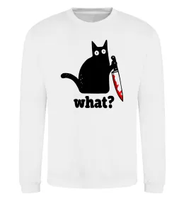 Свитшот Cat with knife Белый фото