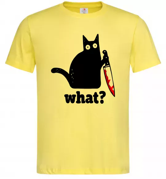 Чоловіча футболка Cat with knife Лимонний фото