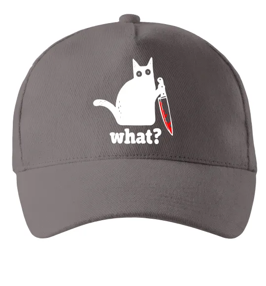 Кепка Cat with knife Серый фото