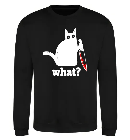 Свитшот Cat with knife Черный фото
