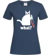 Жіноча футболка Cat with knife Темно-синій фото