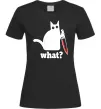 Жіноча футболка Cat with knife Чорний фото