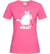 Жіноча футболка Cat with knife Яскраво-рожевий фото