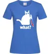 Жіноча футболка Cat with knife Яскраво-синій фото
