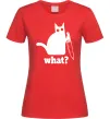 Жіноча футболка Cat with knife Червоний фото