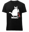 Чоловіча преміум футболка Cat with knife Чорний фото