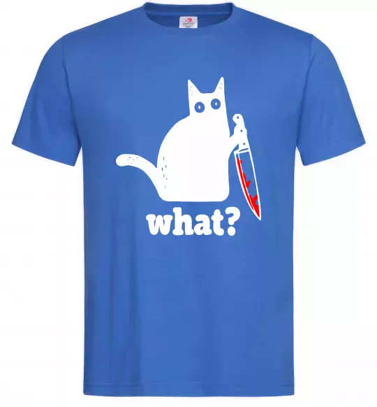 Чоловіча футболка Cat with knife Яскраво-синій фото